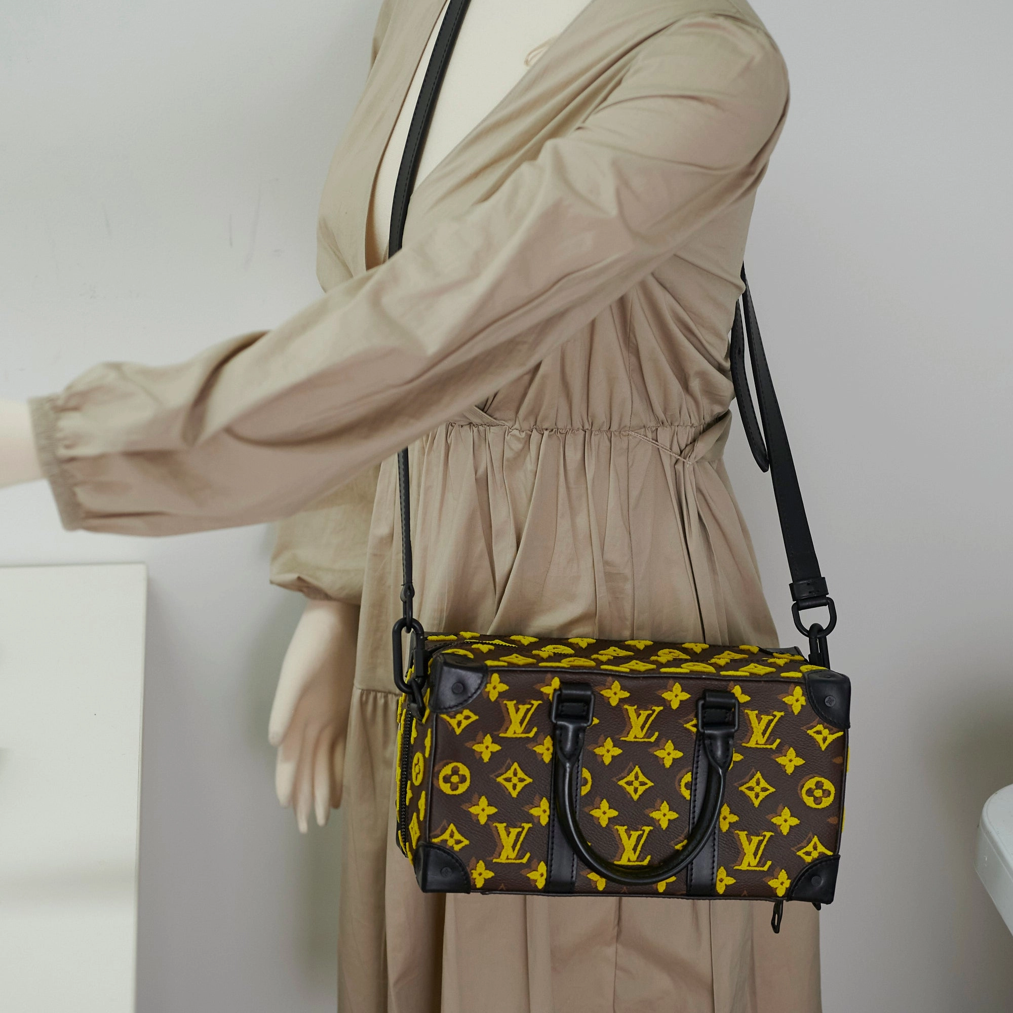 Louis Vuitton Monogram Taffetage Speedy Soft Trunk