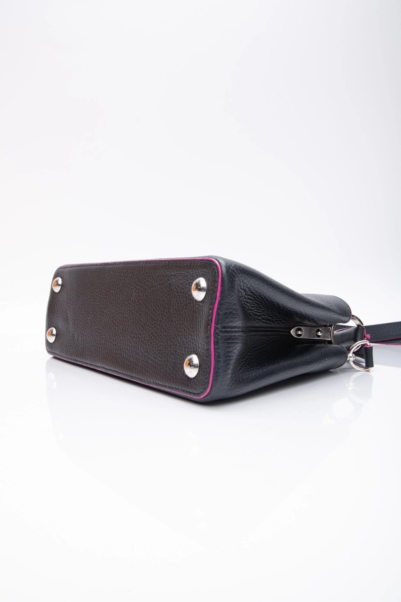 LOUIS VUITTON Navy Blue Taurillon Capucines BB Crossbody Bag