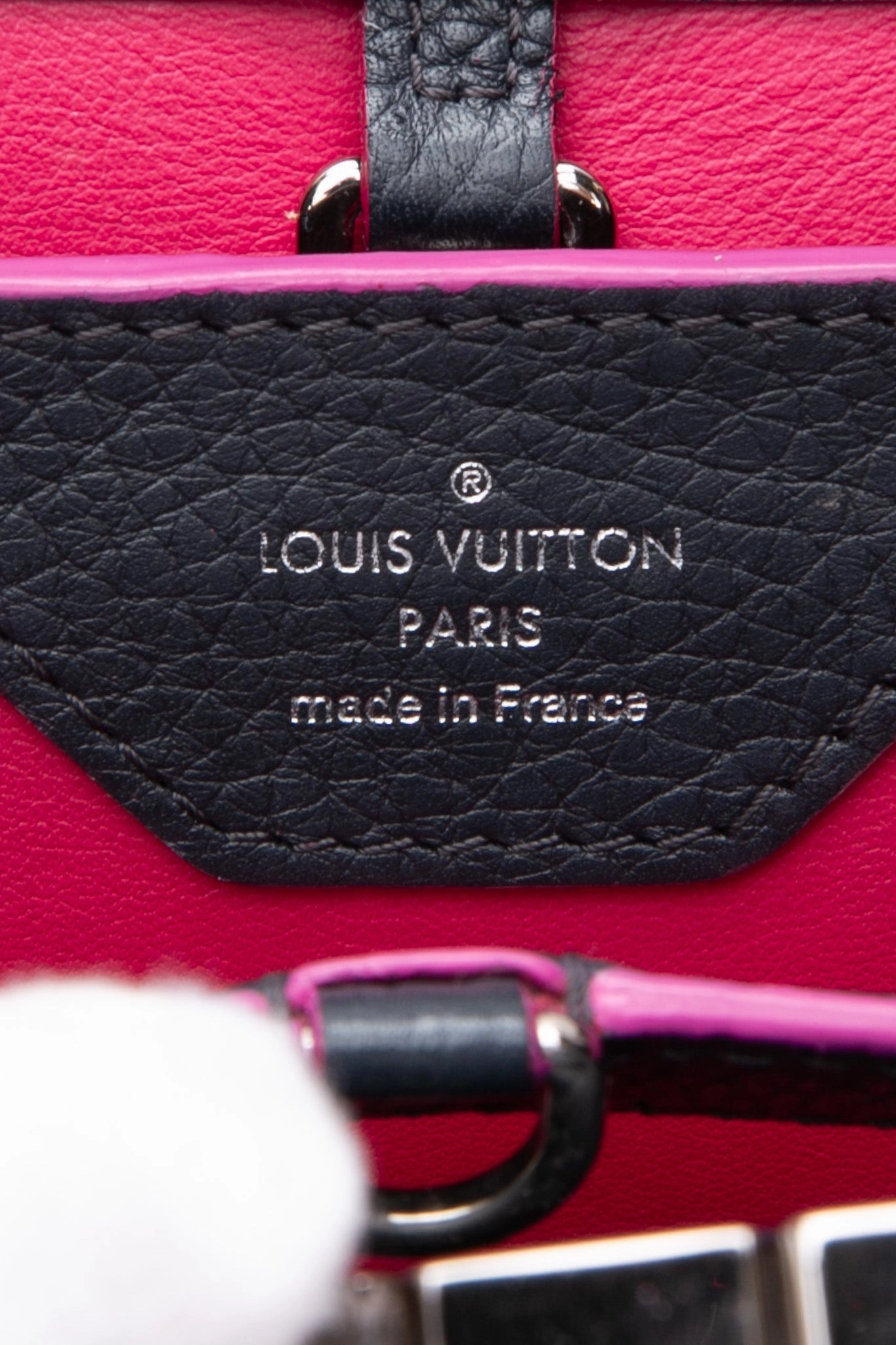 LOUIS VUITTON Navy Blue Taurillon Capucines BB Crossbody Bag