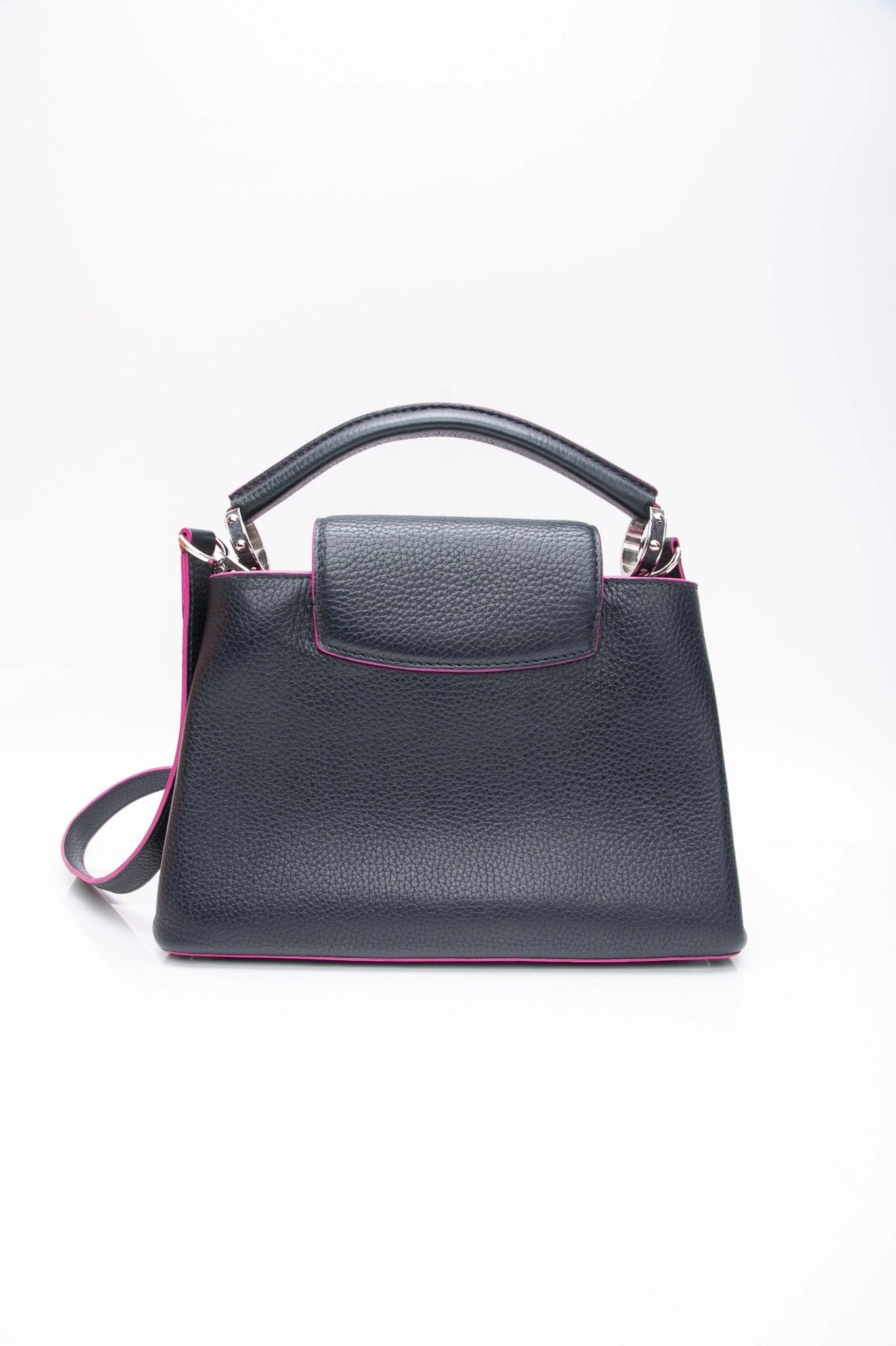 LOUIS VUITTON Navy Blue Taurillon Capucines BB Crossbody Bag
