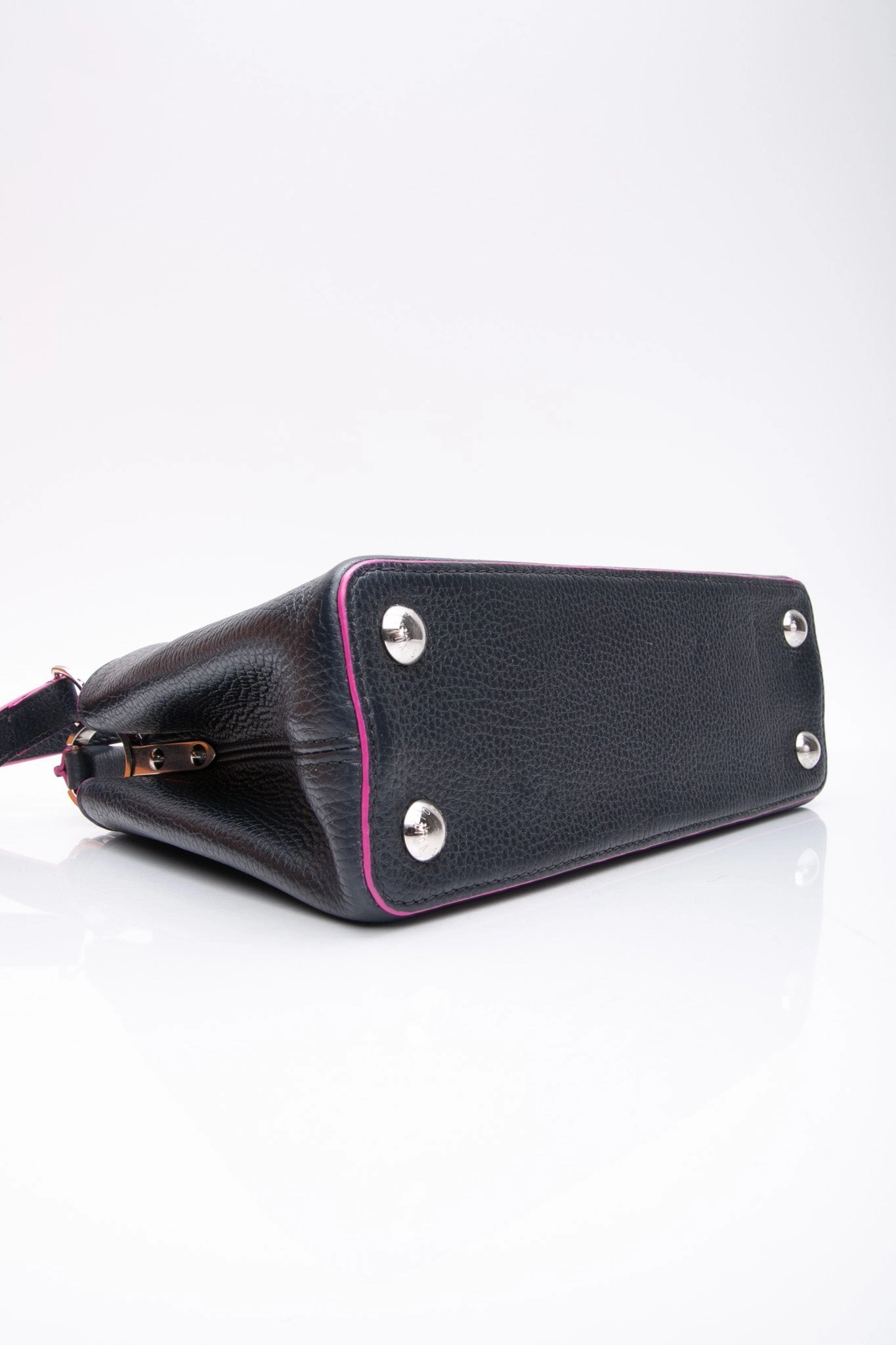 LOUIS VUITTON Navy Blue Taurillon Capucines BB Crossbody Bag