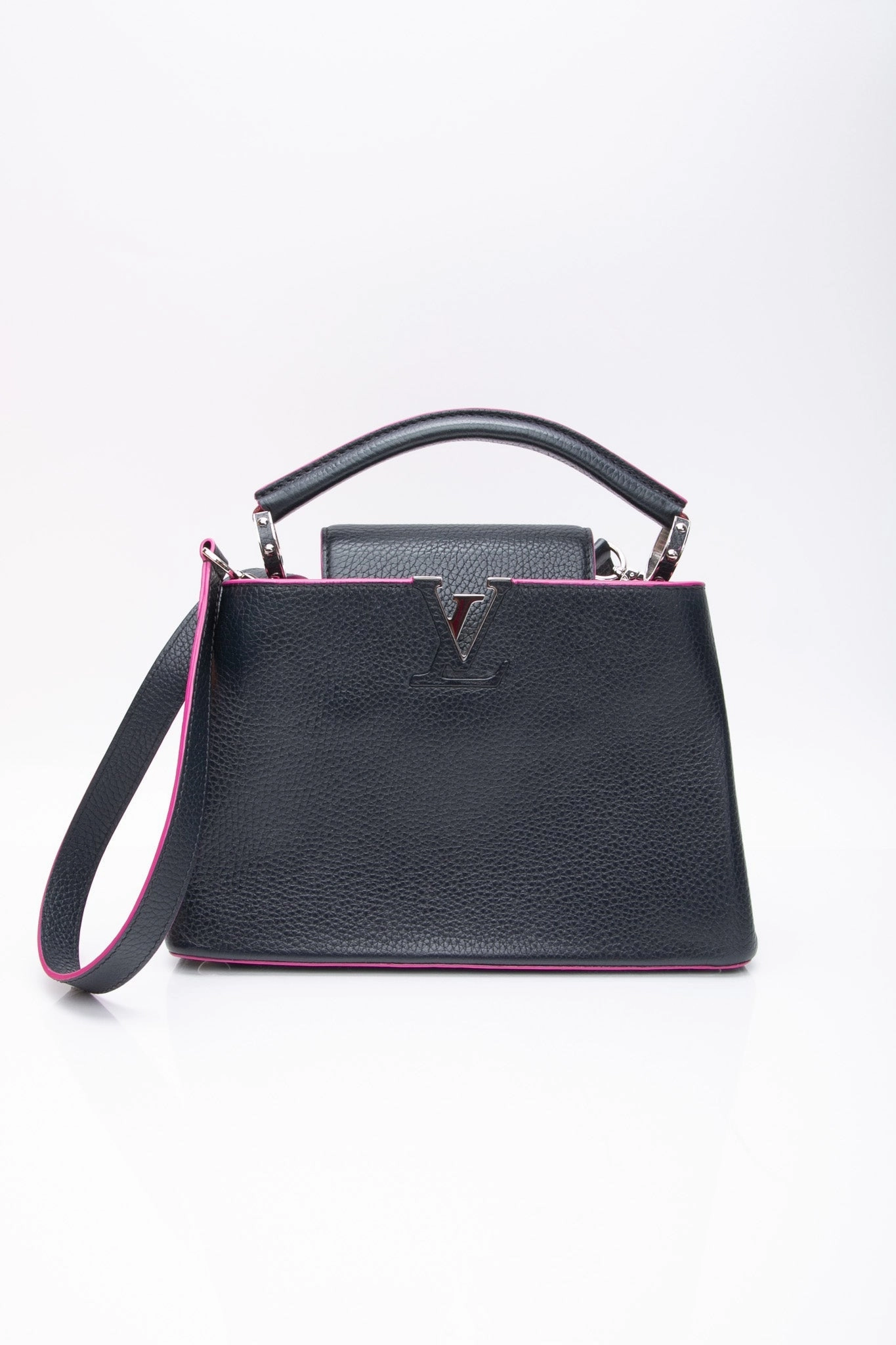 LOUIS VUITTON Navy Blue Taurillon Capucines BB Crossbody Bag