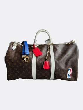 Louis Vuitton NBA Brown & White Monogram Keepall 50