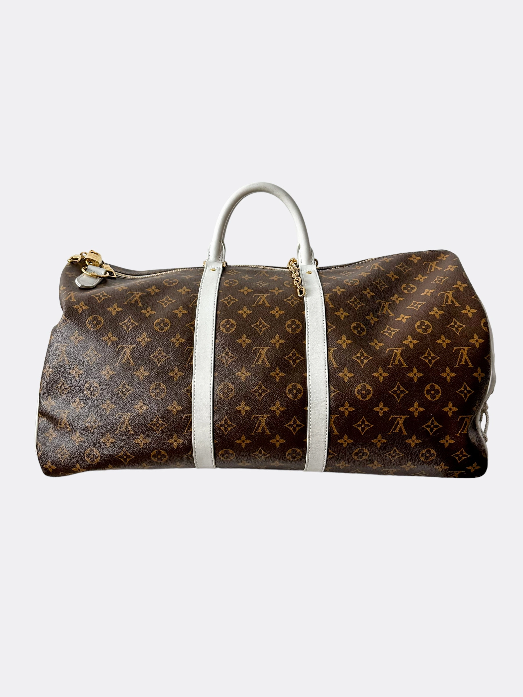 Louis Vuitton NBA Brown & White Monogram Keepall 50