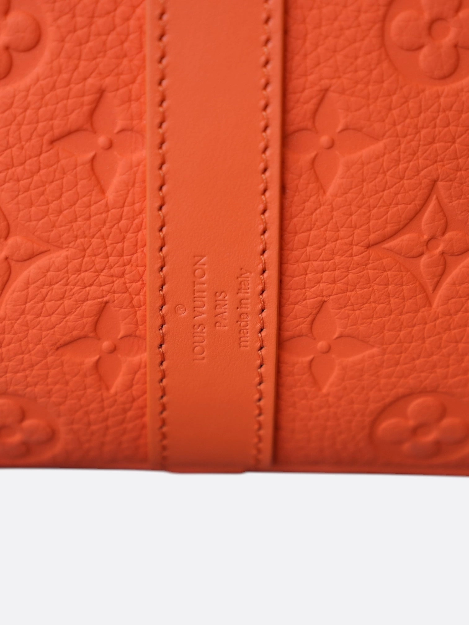 Louis Vuitton Orange Taurillon Monogram Keepall 50