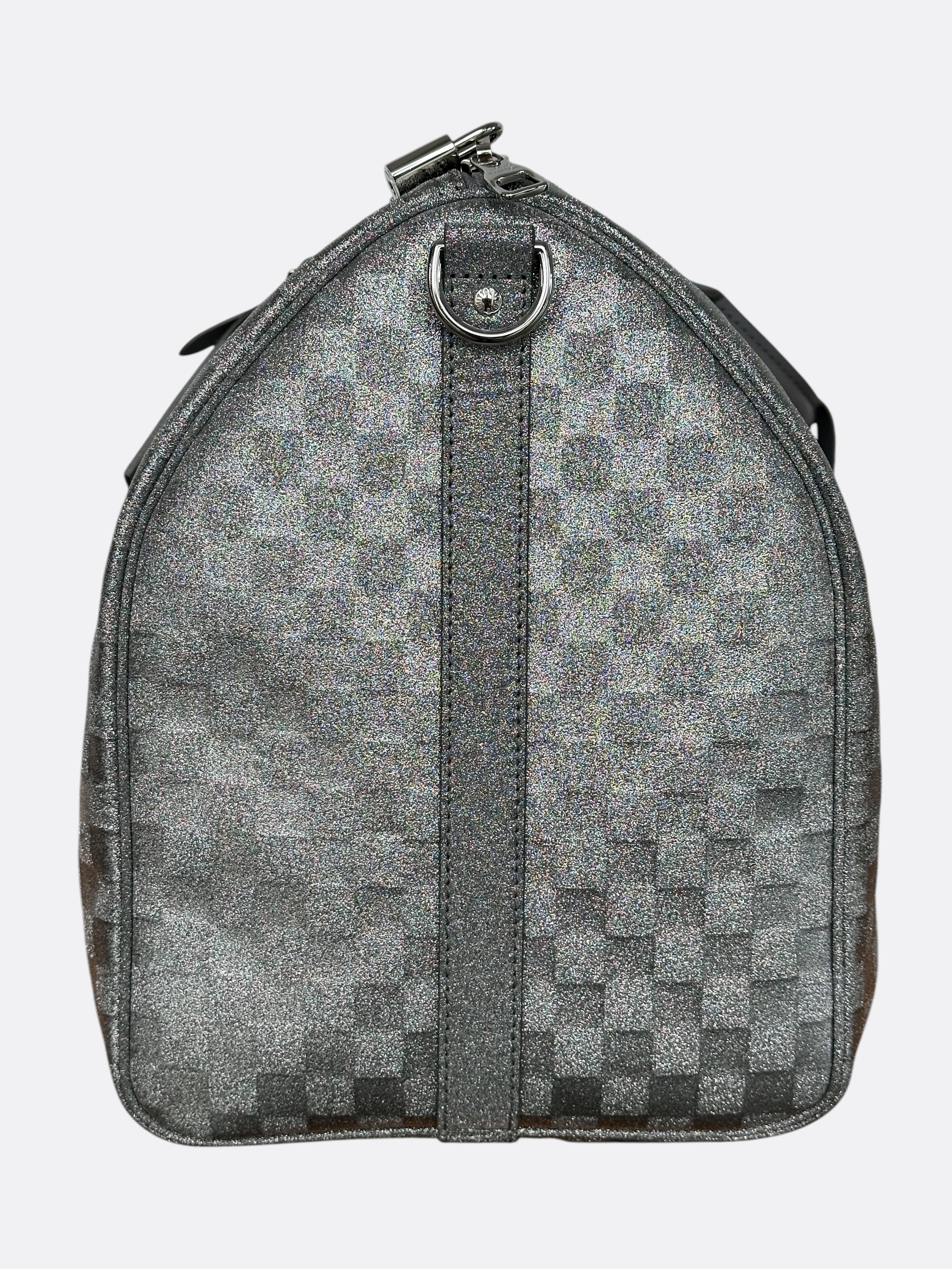 Louis Vuitton Silver Damier Glitter Keepall 50