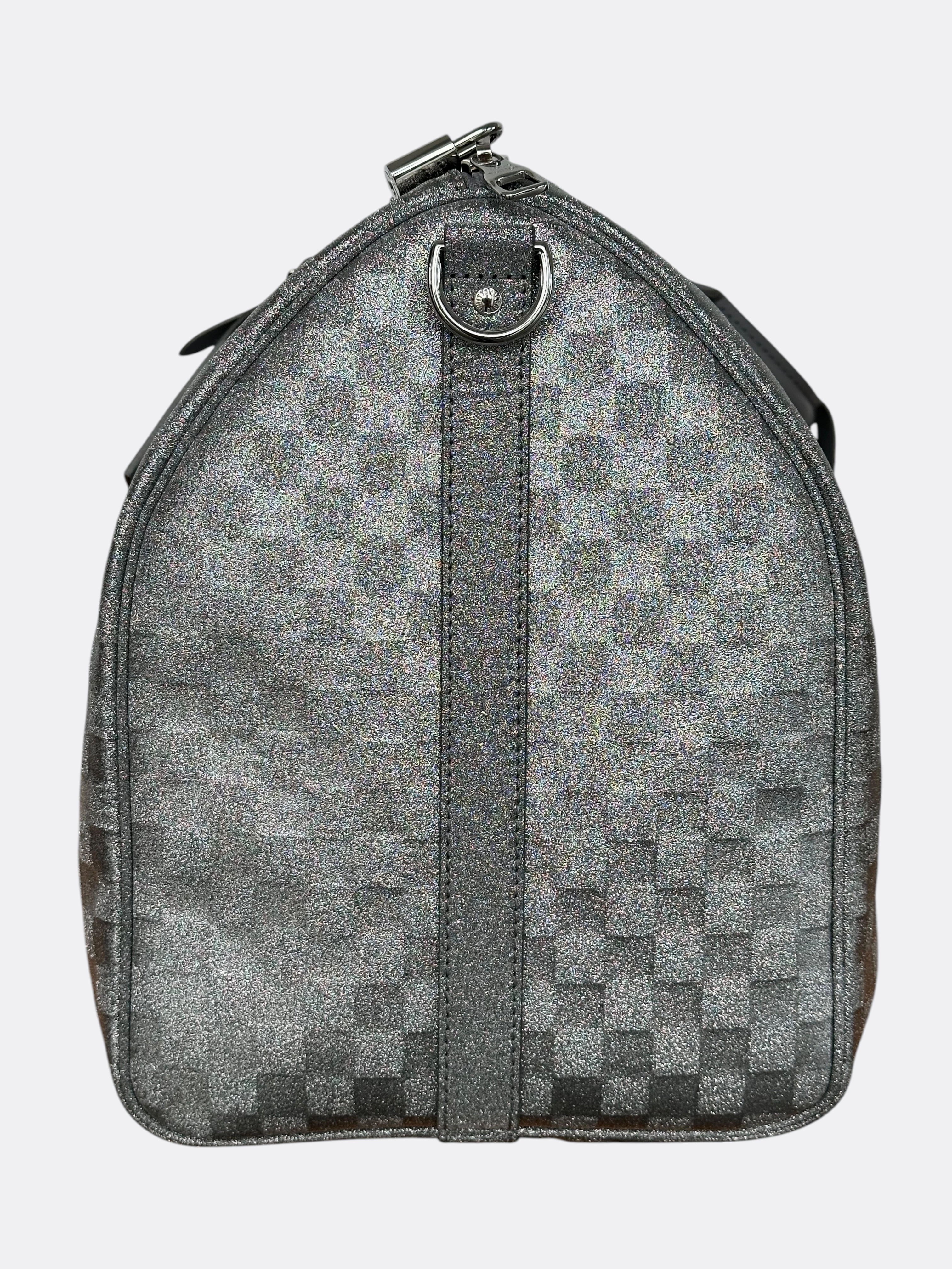 Louis Vuitton Silver Damier Glitter Keepall 50