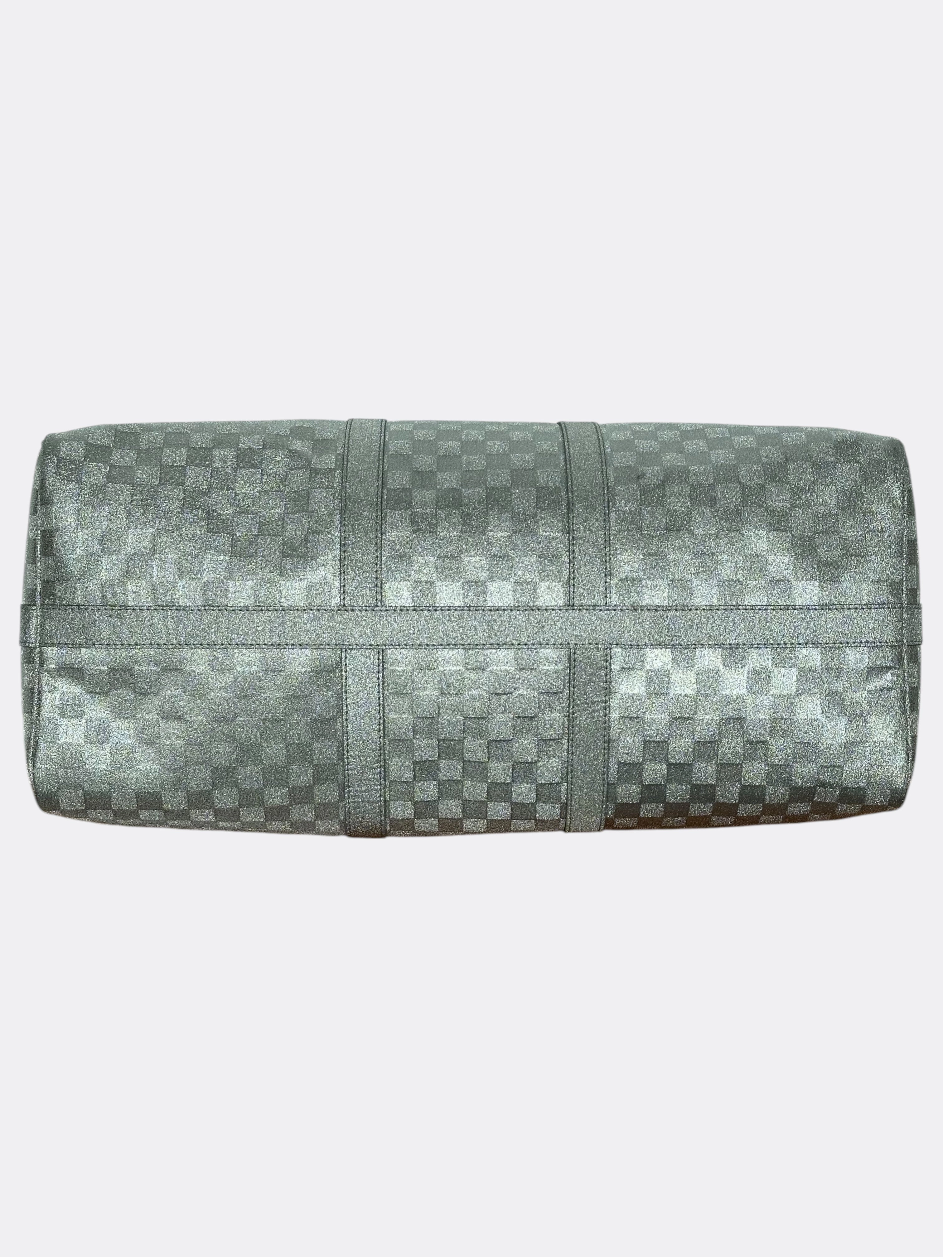 Louis Vuitton Silver Damier Glitter Keepall 50