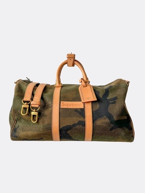 Louis Vuitton Supreme Camo Monogram Keepall 50