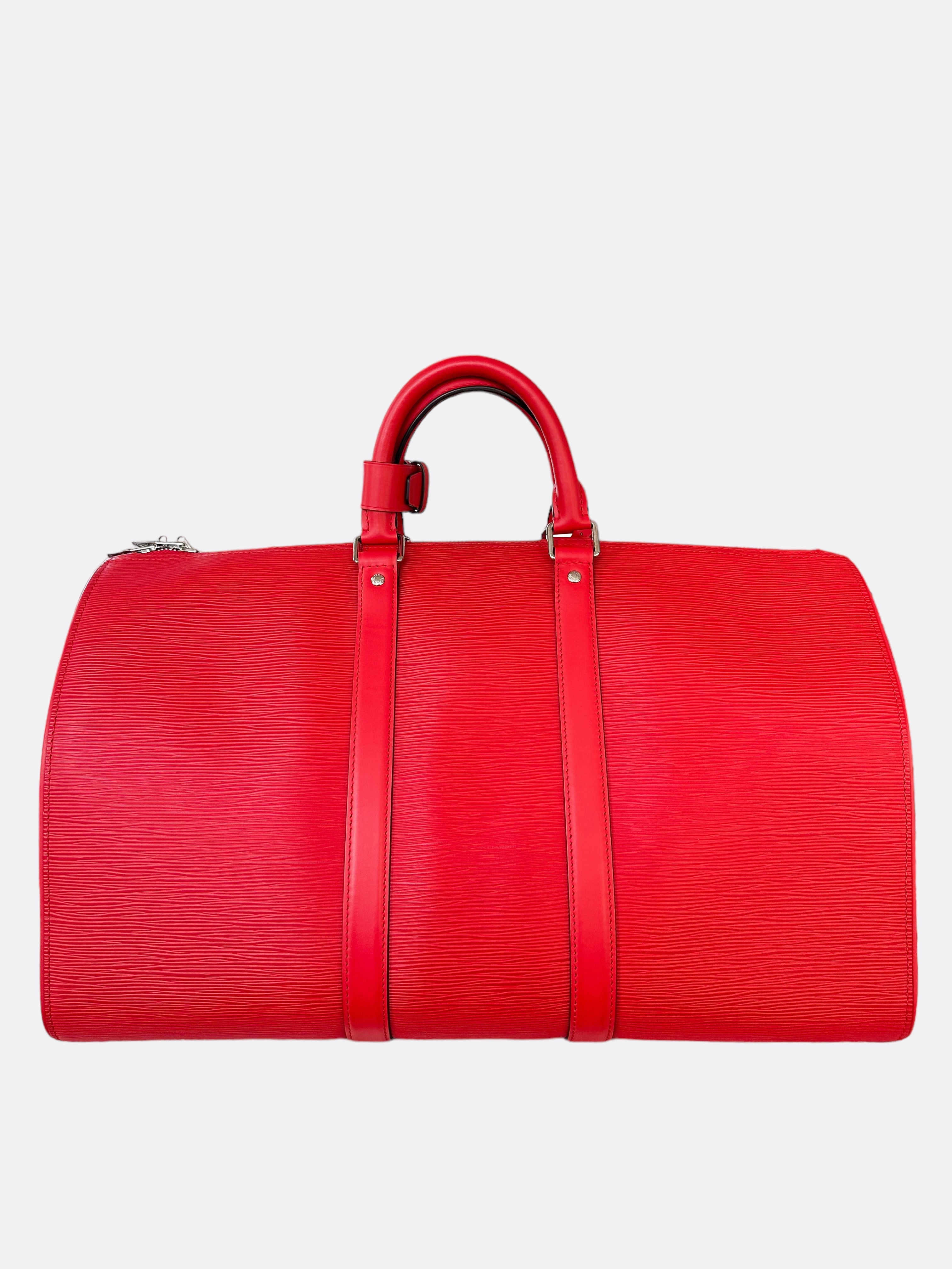 Louis Vuitton Supreme Red EPI Leather Keepall 45