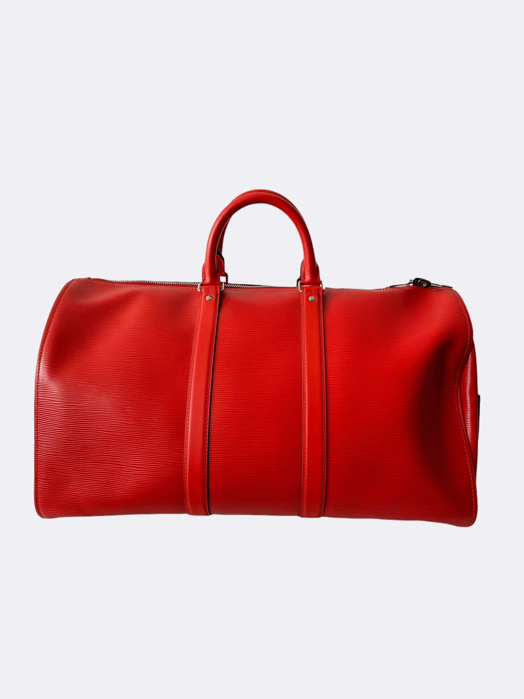Louis Vuitton Supreme Red EPI Leather Keepall 45