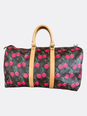 Louis Vuitton Takashi Murakami Brown Monogram Cherry Keepall 45