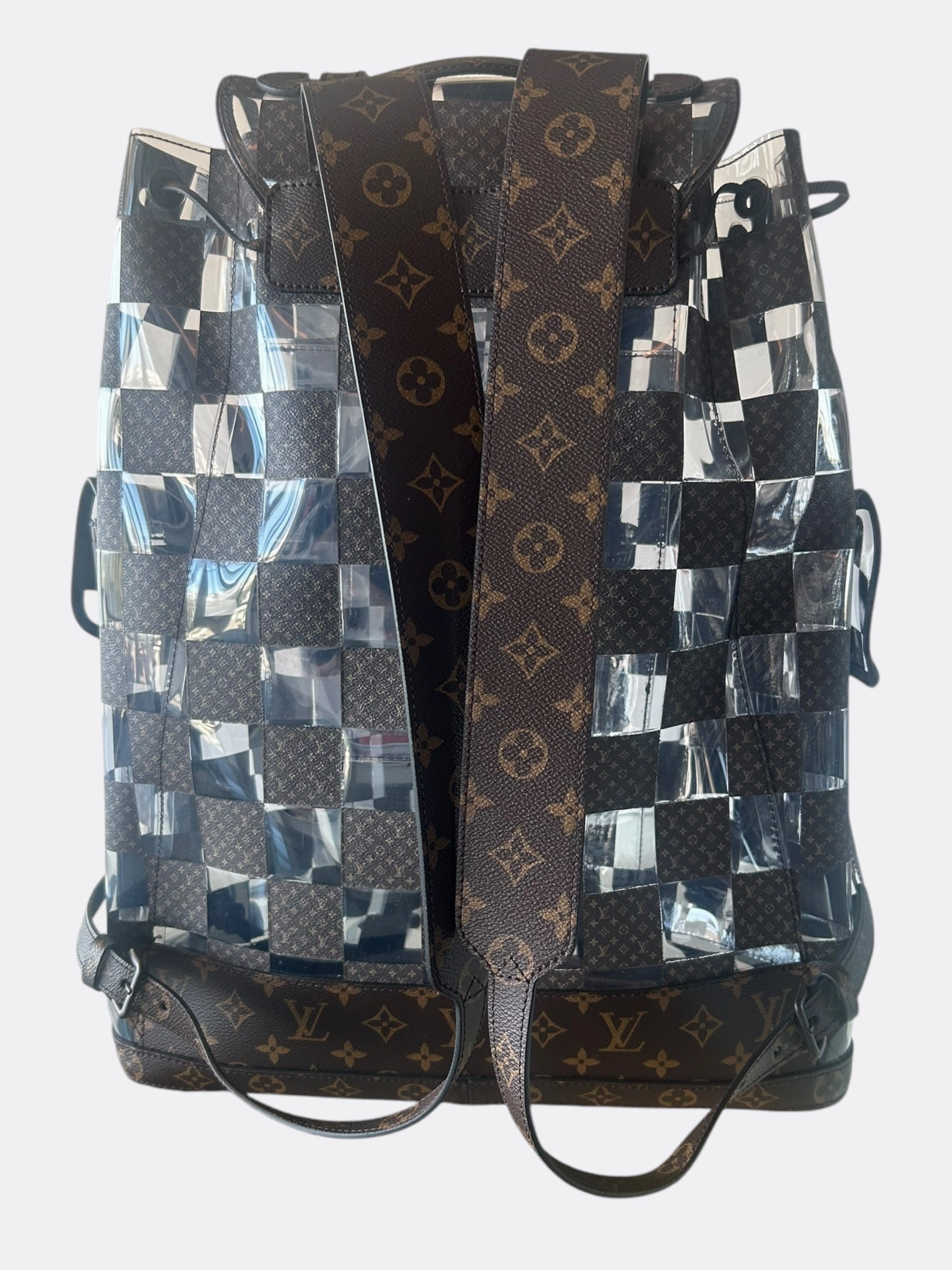 Louis Vuitton Transparent Brown Chess Monogram Christopher Backpack