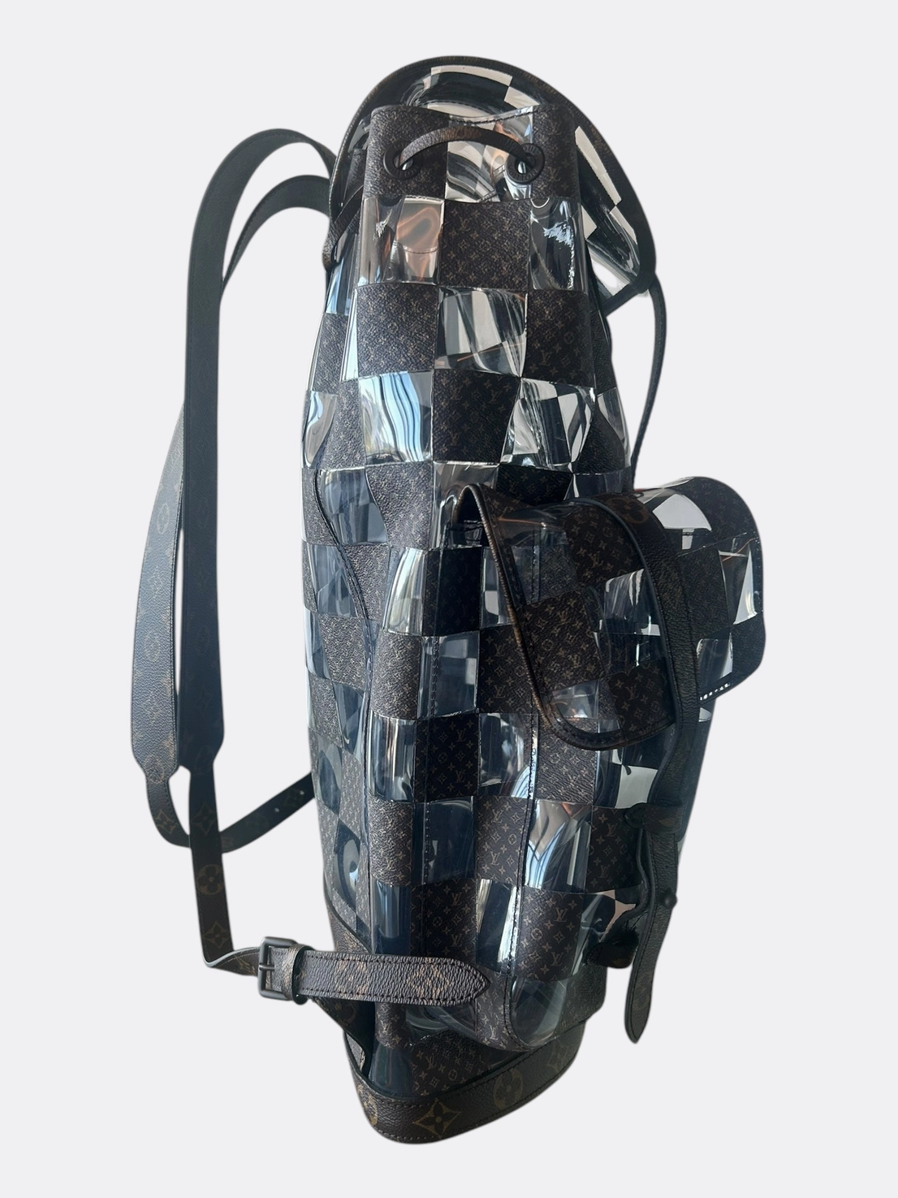 Louis Vuitton Transparent Brown Chess Monogram Christopher Backpack