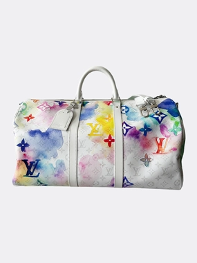 Louis Vuitton White Watercolor Monogram Keepall 50