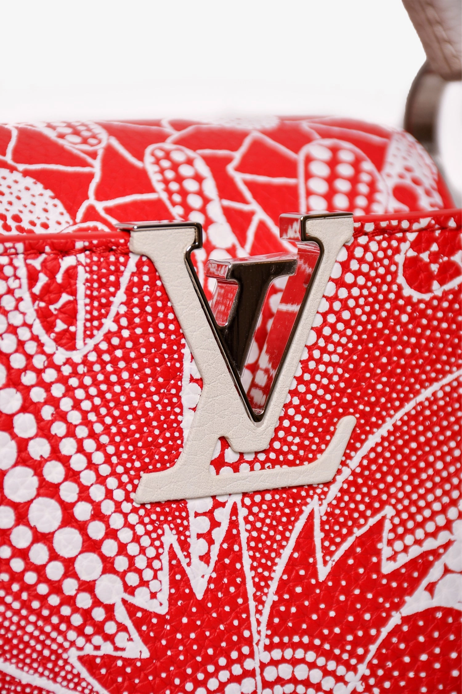 Louis Vuitton Yayoi Kusama Red/White Leather Capucines BB with Strap