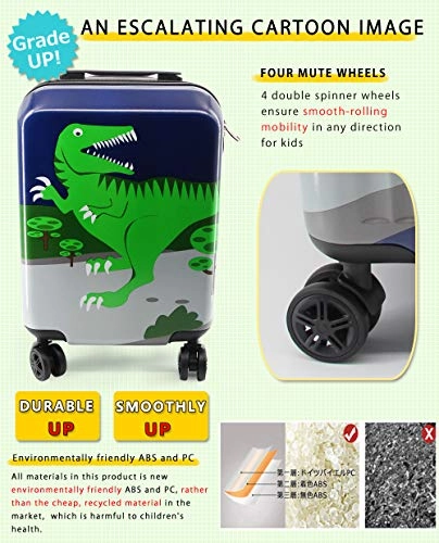 Lttxin Kids' Luggage 18 Inch Polycarbonate Carry On Rolling Suitcae Hard Shell (Cute