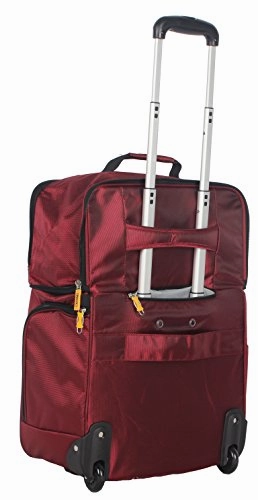 Lucas Luggage 15" Carry On Expandable Wheeled Under Seat Bag With Usb Port (Red)