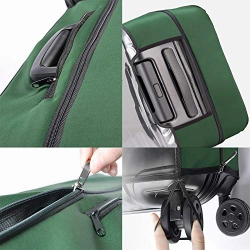 Luggage Cover,Clear PVC Transparent Travel Suitcase Protector Dust-proof Cover for 20-28 Inch Luggage (20" Luggage, Wine Red)