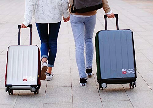 Luggage Cover,Clear PVC Transparent Travel Suitcase Protector Dust-proof Cover for 20-28 Inch Luggage (20" Luggage, Wine Red)
