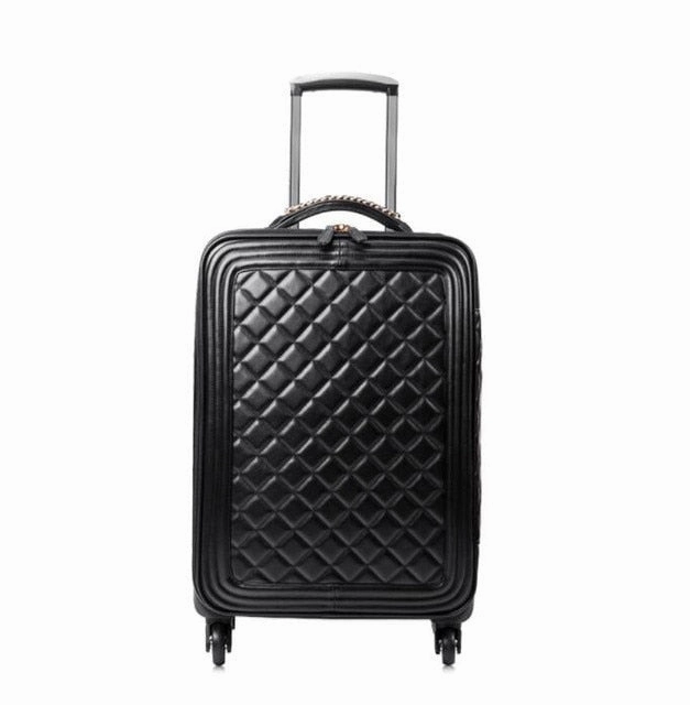 Luggage Sets,16/20/24 Inch Lady Carry-On Trolley Case,High-Quality Leather Suitcase,Retro