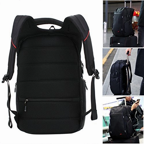 Luxur 37L Laptop Backpack Usb Charging Port Nylon Casual School Business Travel Daypack