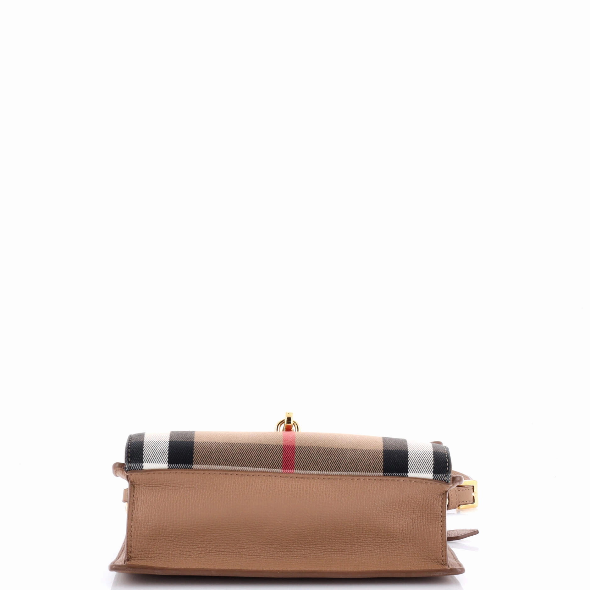 Macken Crossbody Bag Leather and House Check Canvas Small