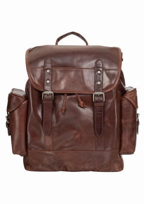 Mancini Buffalo Collection Leather Backpack for 15.6 Laptop and Tablet