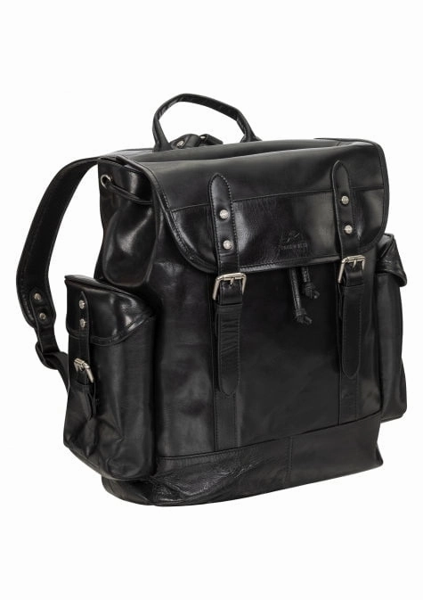 Mancini Buffalo Collection Leather Backpack for 15.6 Laptop and Tablet