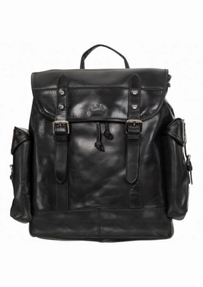 Mancini Buffalo Collection Leather Backpack for 15.6 Laptop and Tablet
