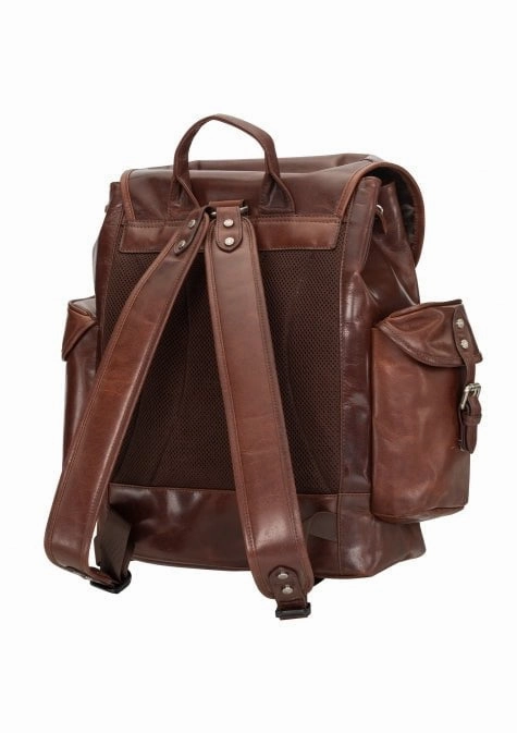 Mancini Buffalo Collection Leather Backpack for 15.6 Laptop and Tablet