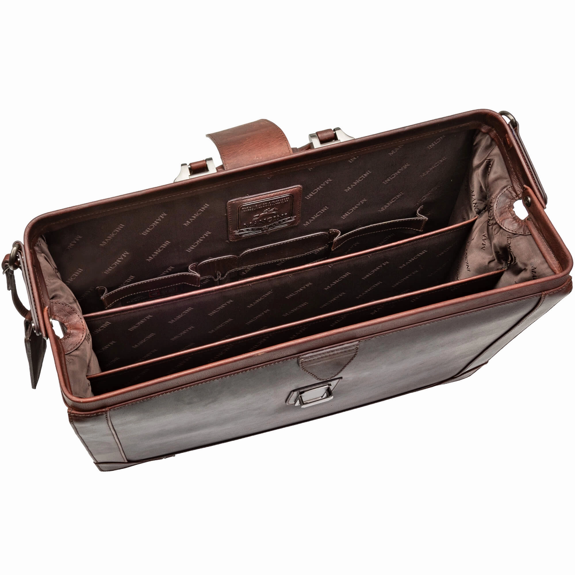 Mancini Buffalo Luxurious Litigator Briefcase Pocket for 17.3 Laptop