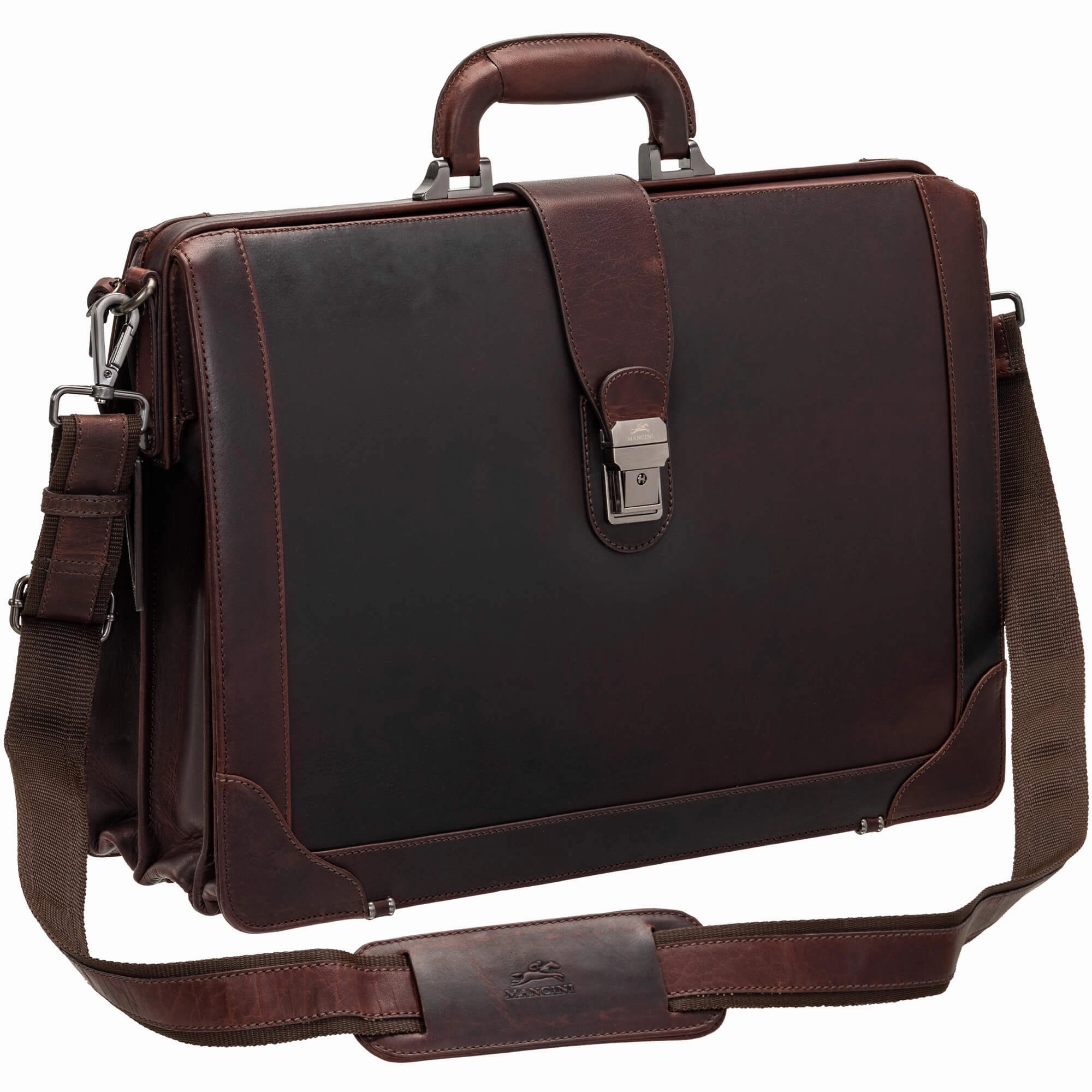 Mancini Buffalo Luxurious Litigator Briefcase Pocket for 17.3 Laptop