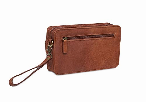 Mancini Front Organizer Unisex Bag in Cognac