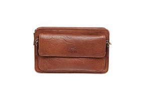 Mancini Front Organizer Unisex Bag in Cognac