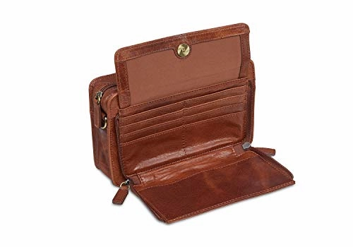 Mancini Front Organizer Unisex Bag in Cognac