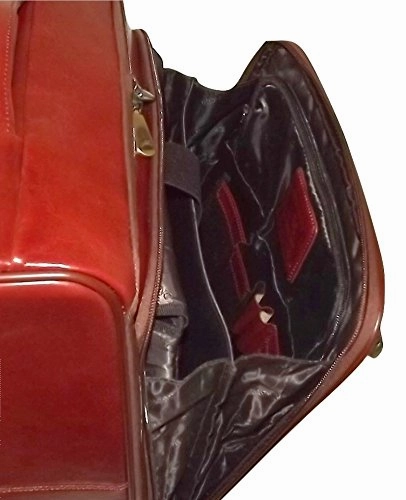 Mancini Leather 20" Carry-on Wheeled Laptop Business Case Luggage Cognac