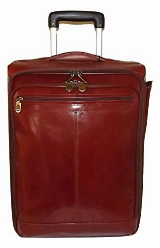 Mancini Leather 20" Carry-on Wheeled Laptop Business Case Luggage Cognac