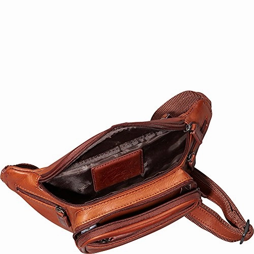 Mancini Leather Goods Colombian Leather Classic Waist Bag (Cognac)