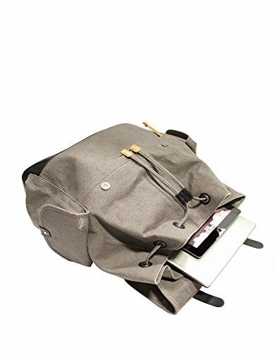 Mancini Leather Goods Large Backpack for 15.6" Laptop (Olive - Brown Trim)