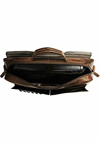 Mancini Leather Goods Porthole 15.6" Laptop Briefcase with RFID Secure Pocket