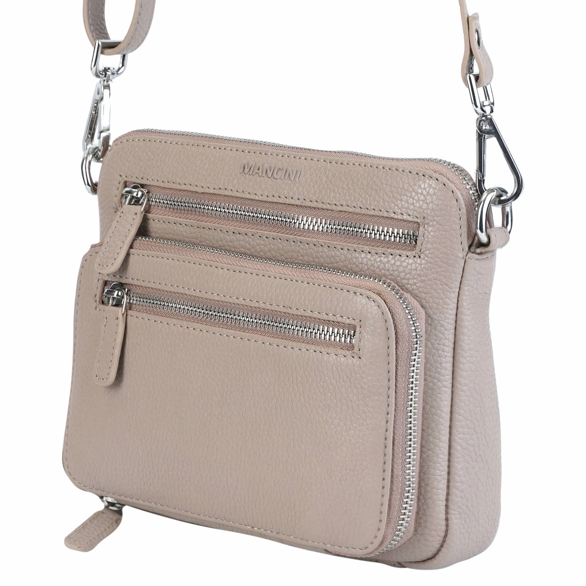 Mancini Pebbled Valerie Small Crossbody Bag