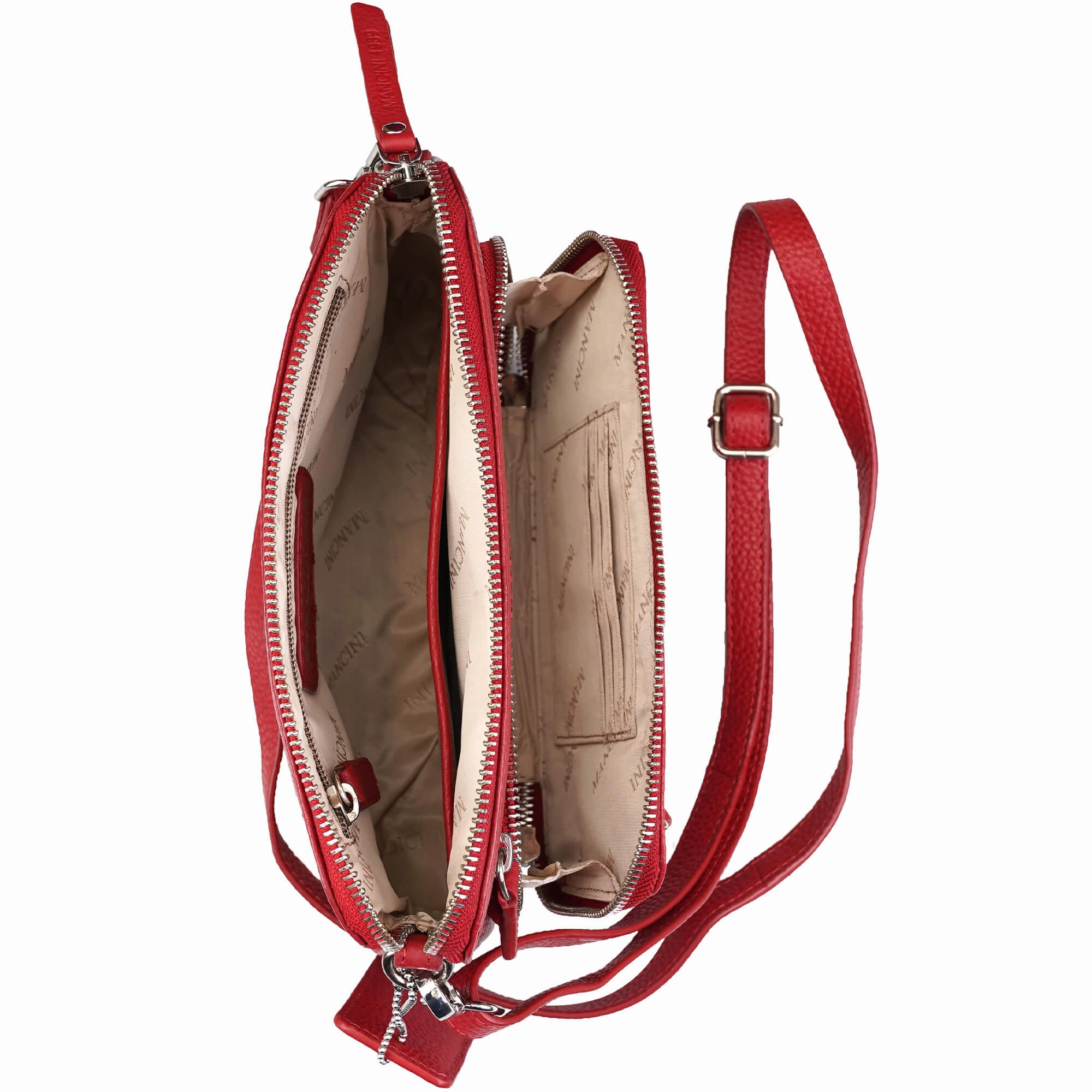Mancini Pebbled Valerie Small Crossbody Bag