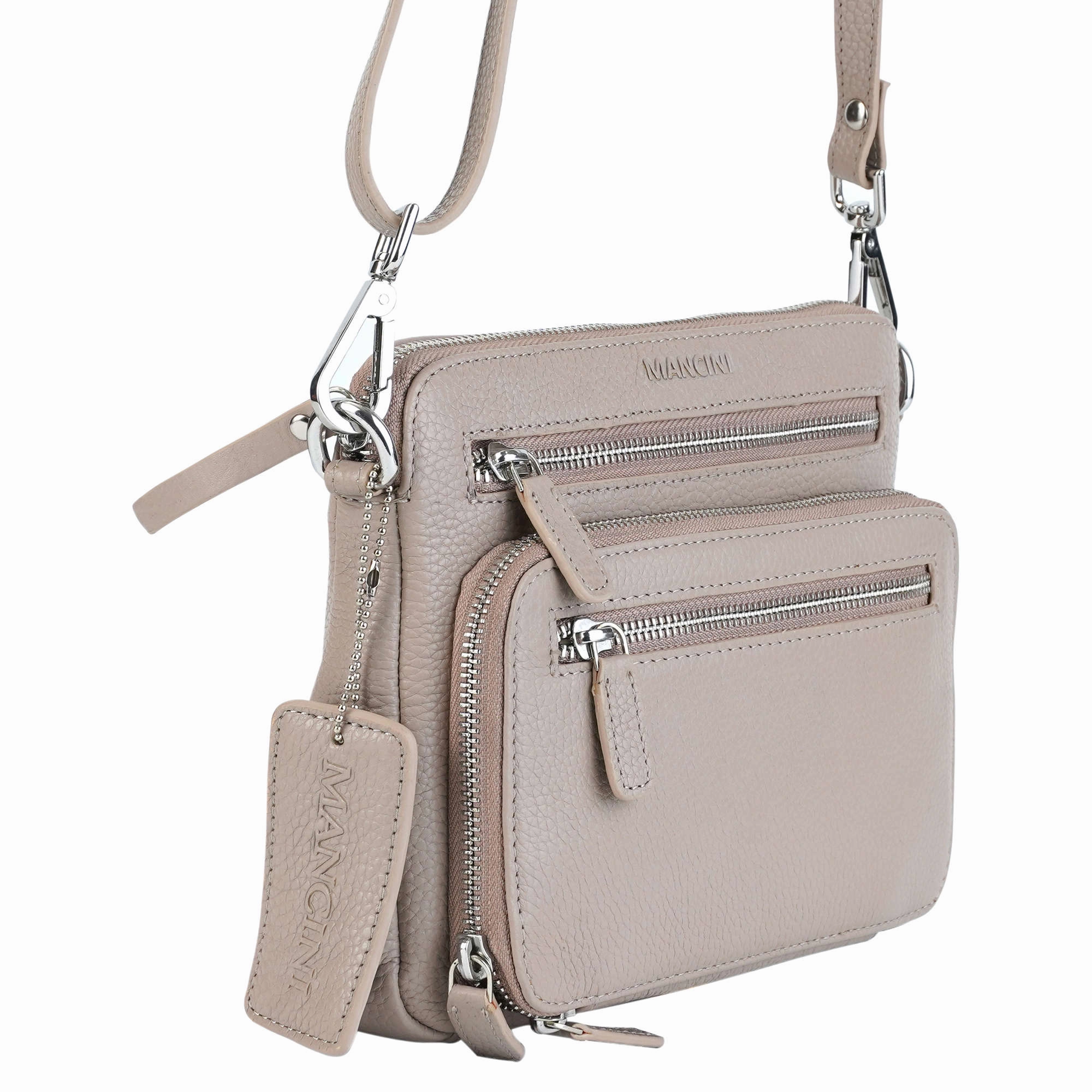 Mancini Pebbled Valerie Small Crossbody Bag