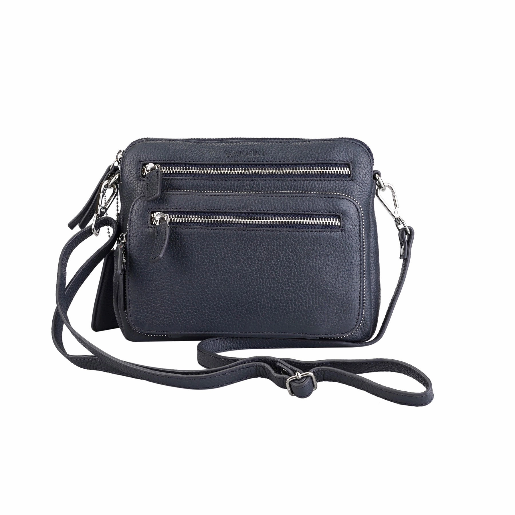Mancini Pebbled Valerie Small Crossbody Bag