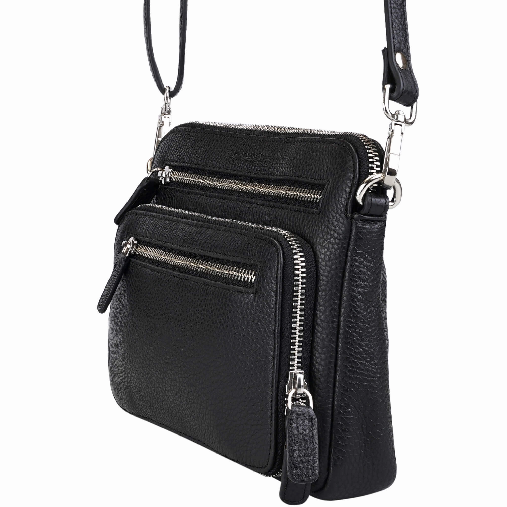 Mancini Pebbled Valerie Small Crossbody Bag