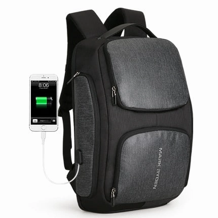 Mark Ryden New Solar Usb Recharging Backpack Water Resistant Backpack Laptop Backpack Men Fit For