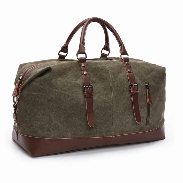 Markroyal Canvas Leather Men Travel Bags Carry On Luggage Bags Men Duffel Bags Handbag Travel