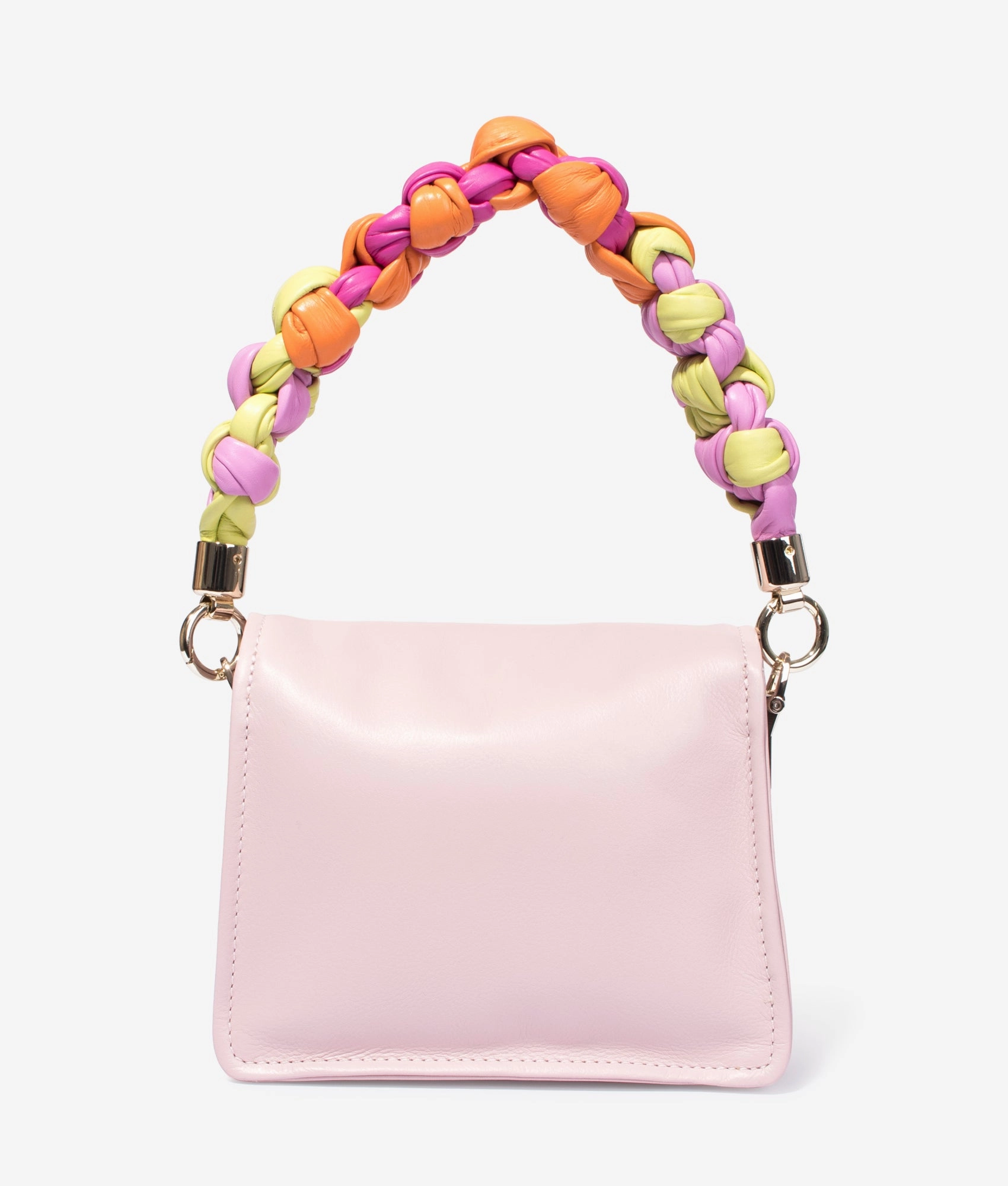 Maryse knotted handle bag in pale pink