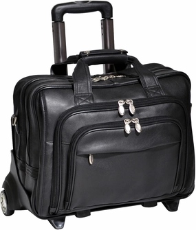 Mcklein I Series Gold Coast Leather 17In Wheeled Laptop Case